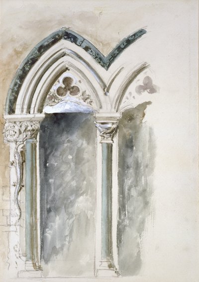 Études de conception pour les chapiteaux du musée universitaire, Oxford - John Ruskin